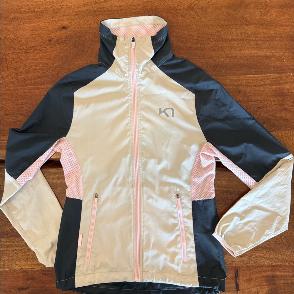 Kari Traa Women’s Technical Running Hiking Jacket XS Cream Black Pink